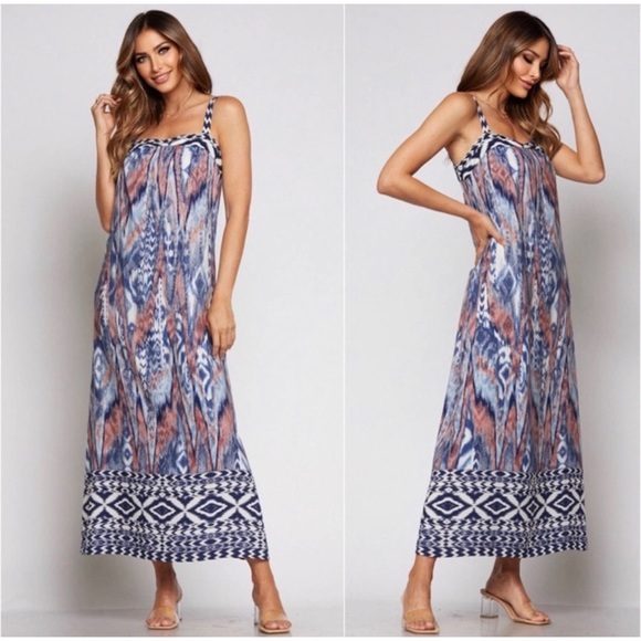 1 LEFT! Aztec Trending BEST SELLING Women’s Summer Tribal Maxi Summer Dress - Picture 2 of 3